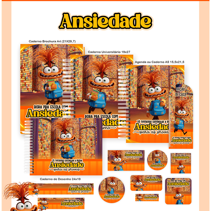 Encadernação Ansiedade - Divertidamente Volta às Aulas 2