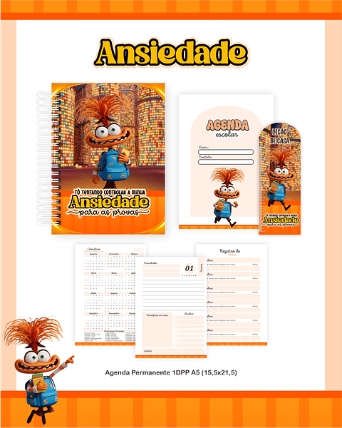 Encadernação Ansiedade - Divertidamente Volta às Aulas