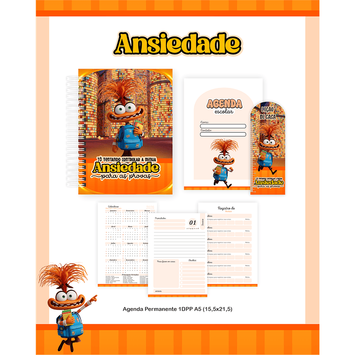 Encadernação Ansiedade - Divertidamente Volta às Aulas 1