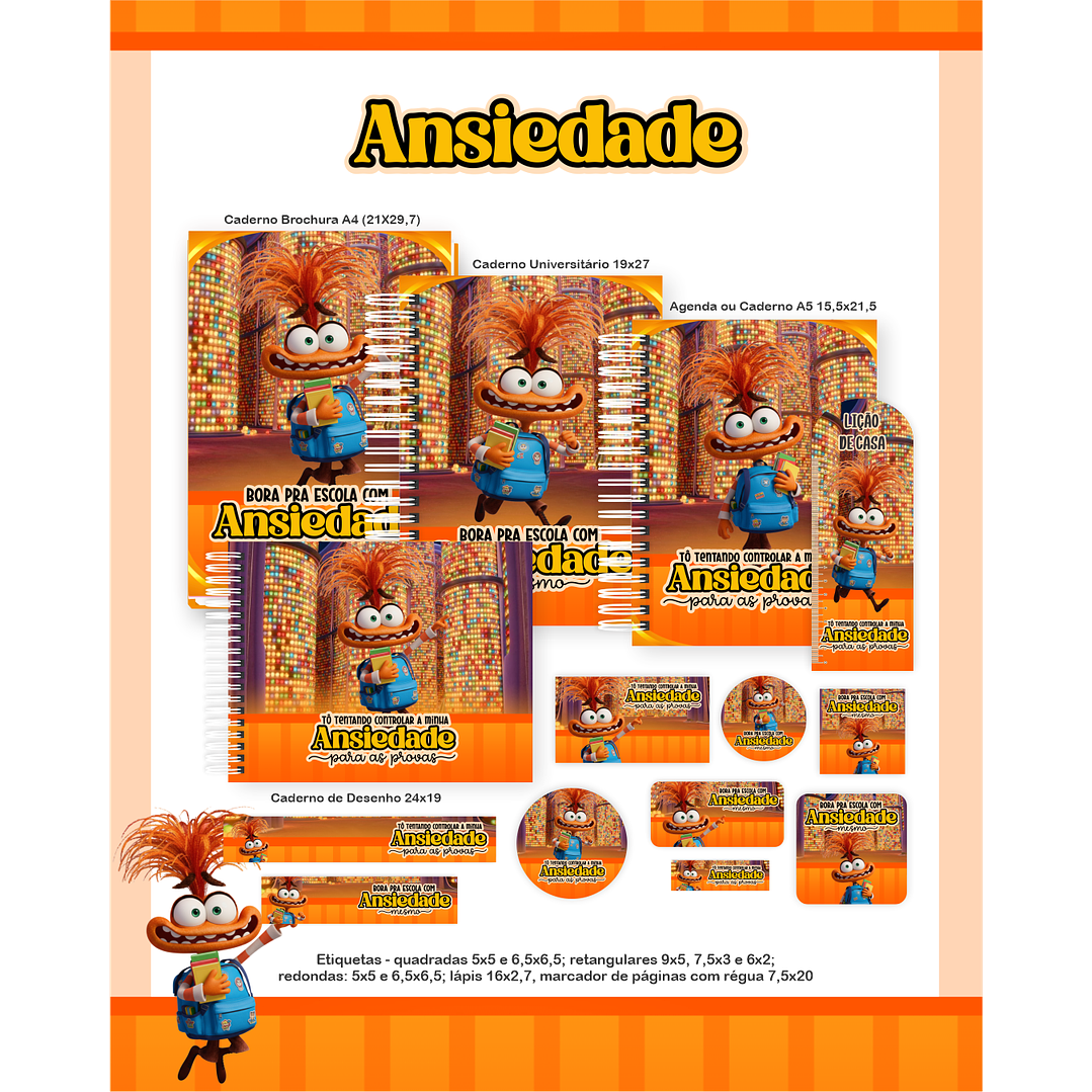 Encadernação Ansiedade - Divertidamente Volta às Aulas 4