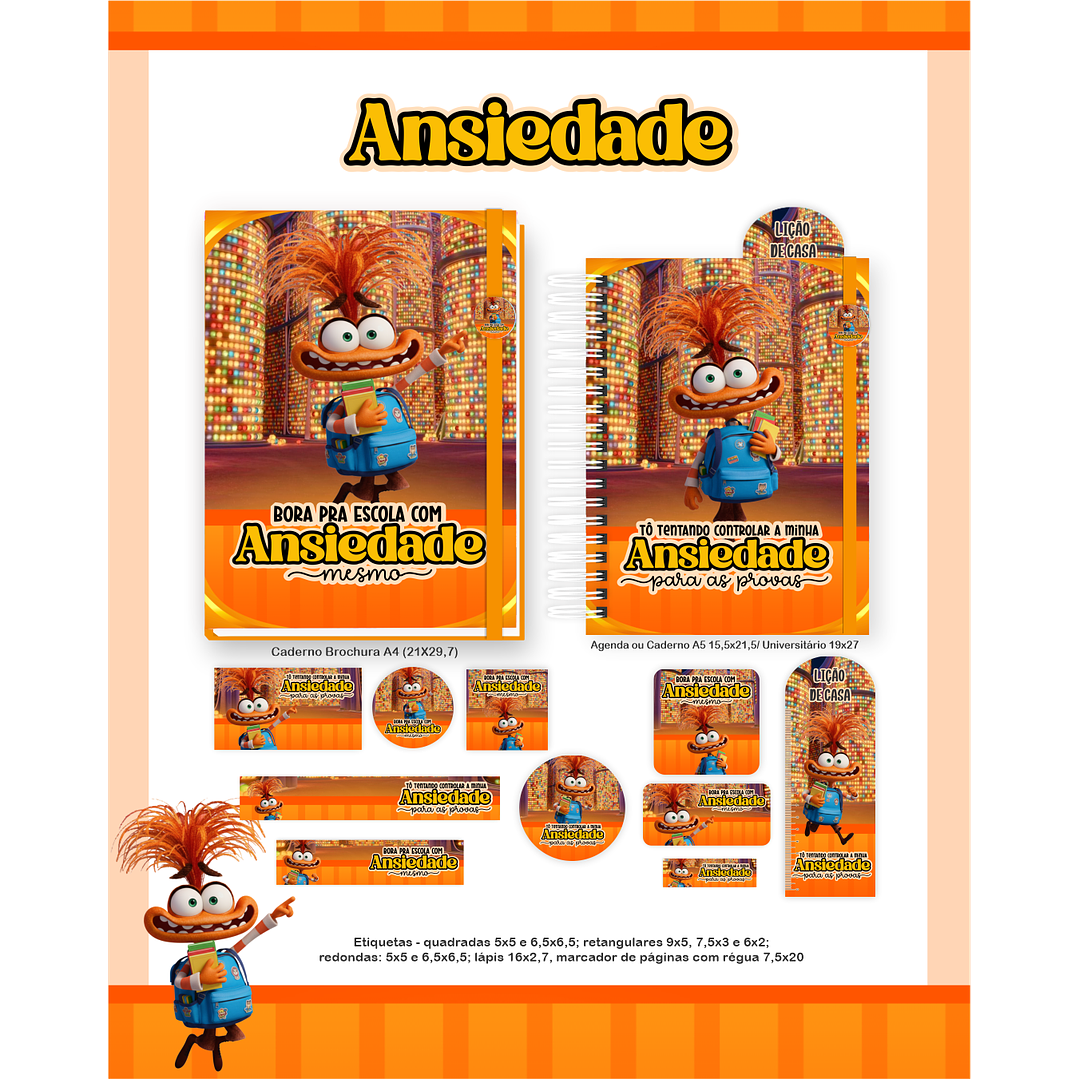 Encadernação Ansiedade - Divertidamente Volta às Aulas 6