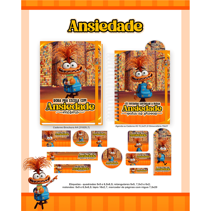 Encadernação Ansiedade - Divertidamente Volta às Aulas 6