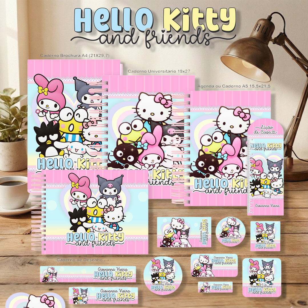 Encadernação Hello Kitty and Friends - Volta às Aulas 1