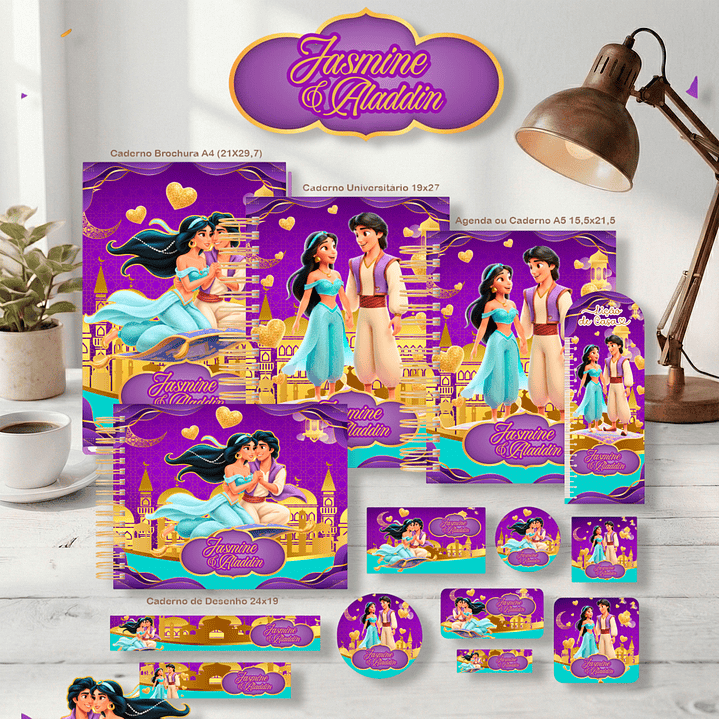 Encadernação Jasmine e Aladdin - Volta às Aulas Completo 1