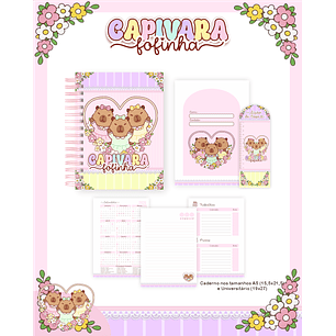 Encadernação Capivara Fofinha - Volta às Aulas