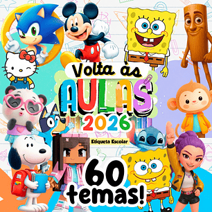 Pack de Etiquetas Escolares - 60 Temas Exclusivos 