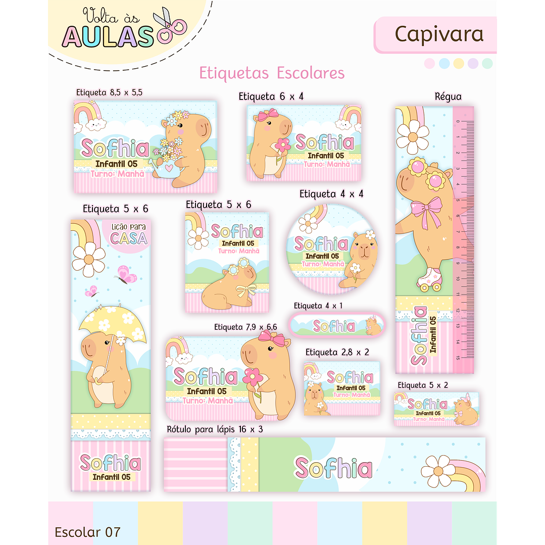 Kit Digital Encadernação Capivara - Volta às Aulas Completo 2