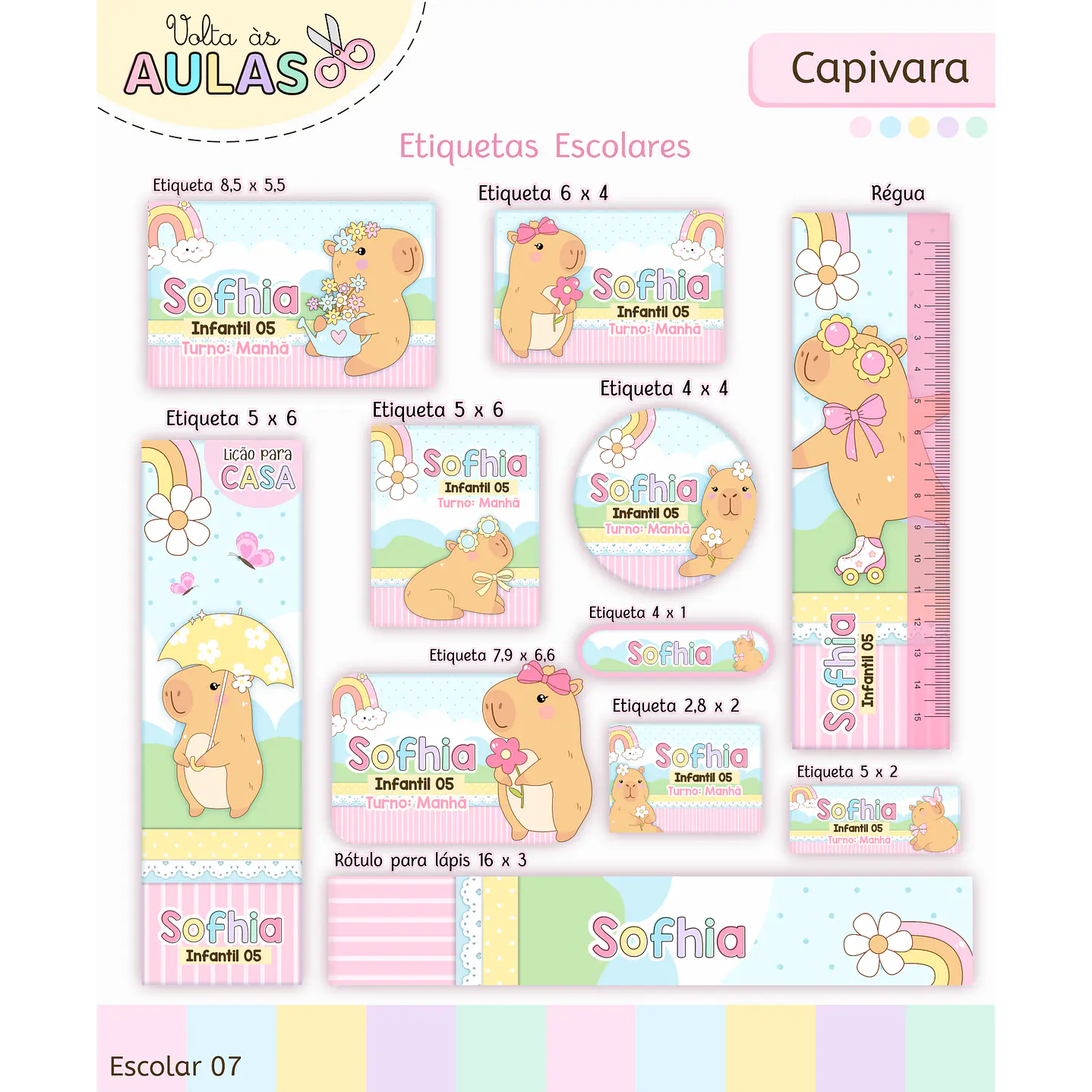 Kit Digital Encadernação Capivara - Volta às Aulas Completo 2