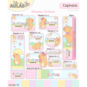 Kit Digital Encadernação Capivara - Volta às Aulas Completo