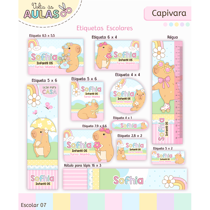 Kit Digital Encadernação Capivara - Volta às Aulas Completo 2