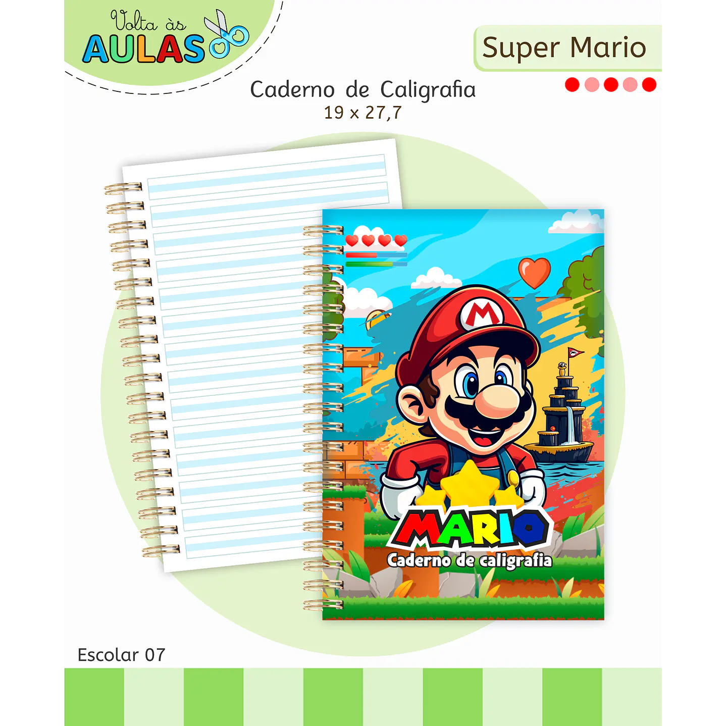 Kit Digital Encadernação Super Mario - Volta às Aulas  4