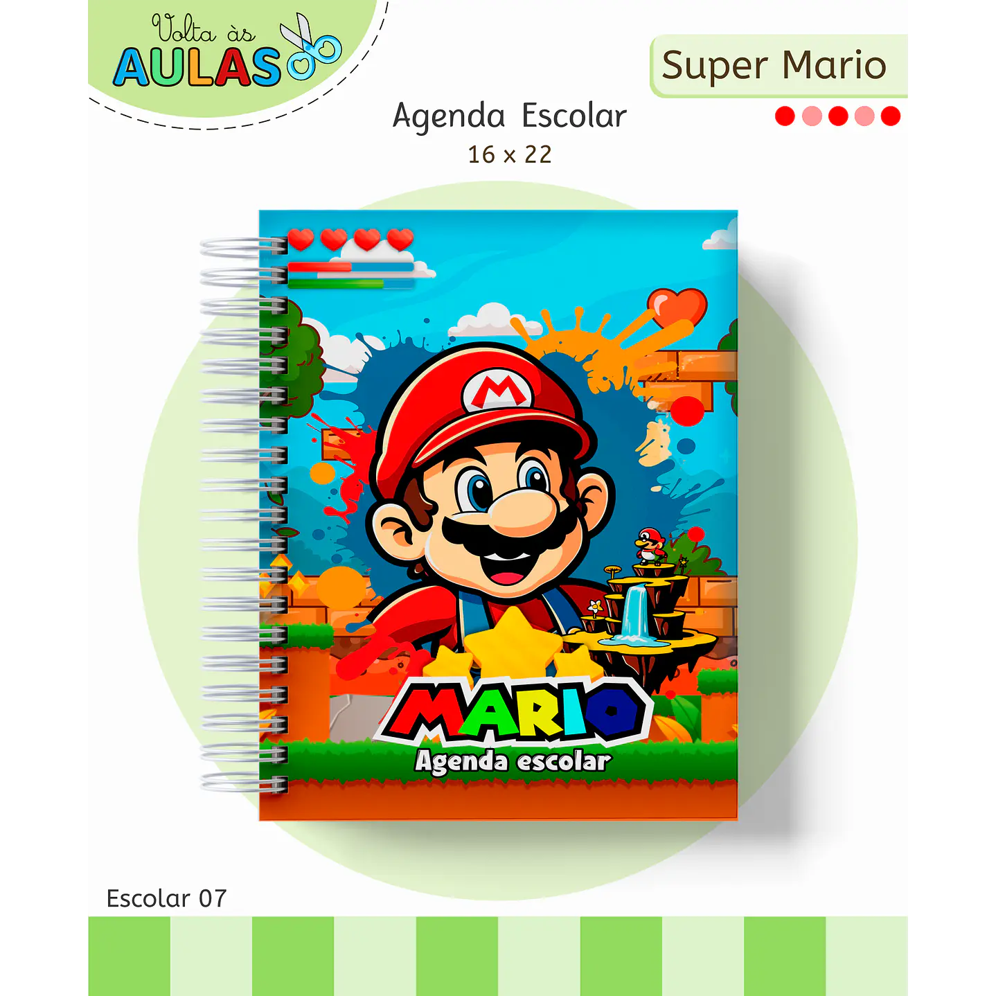 Kit Digital Encadernação Super Mario - Volta às Aulas  5