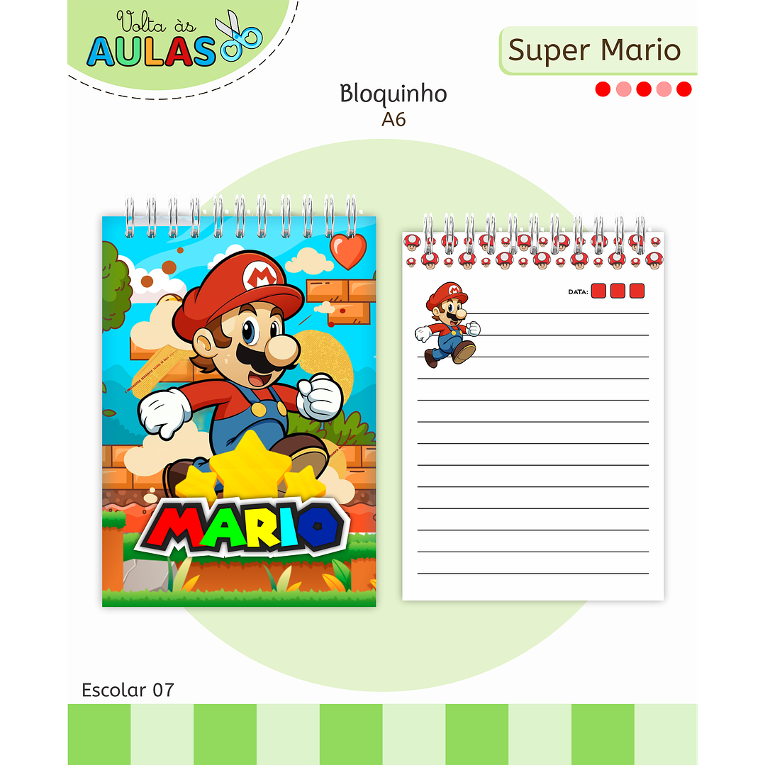 Kit Digital Encadernação Super Mario - Volta às Aulas  9