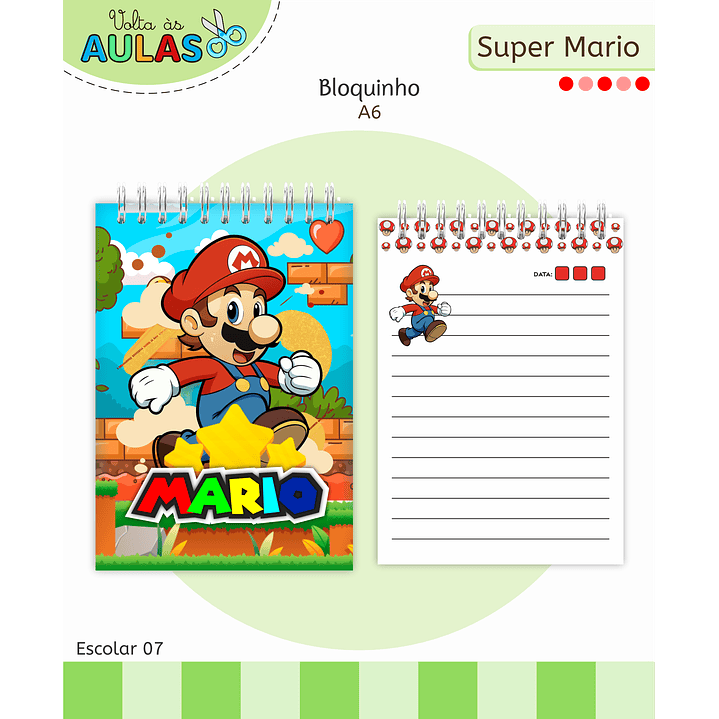 Kit Digital Encadernação Super Mario - Volta às Aulas  9