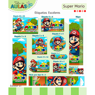 Kit Digital Encadernação Super Mario - Volta às Aulas 