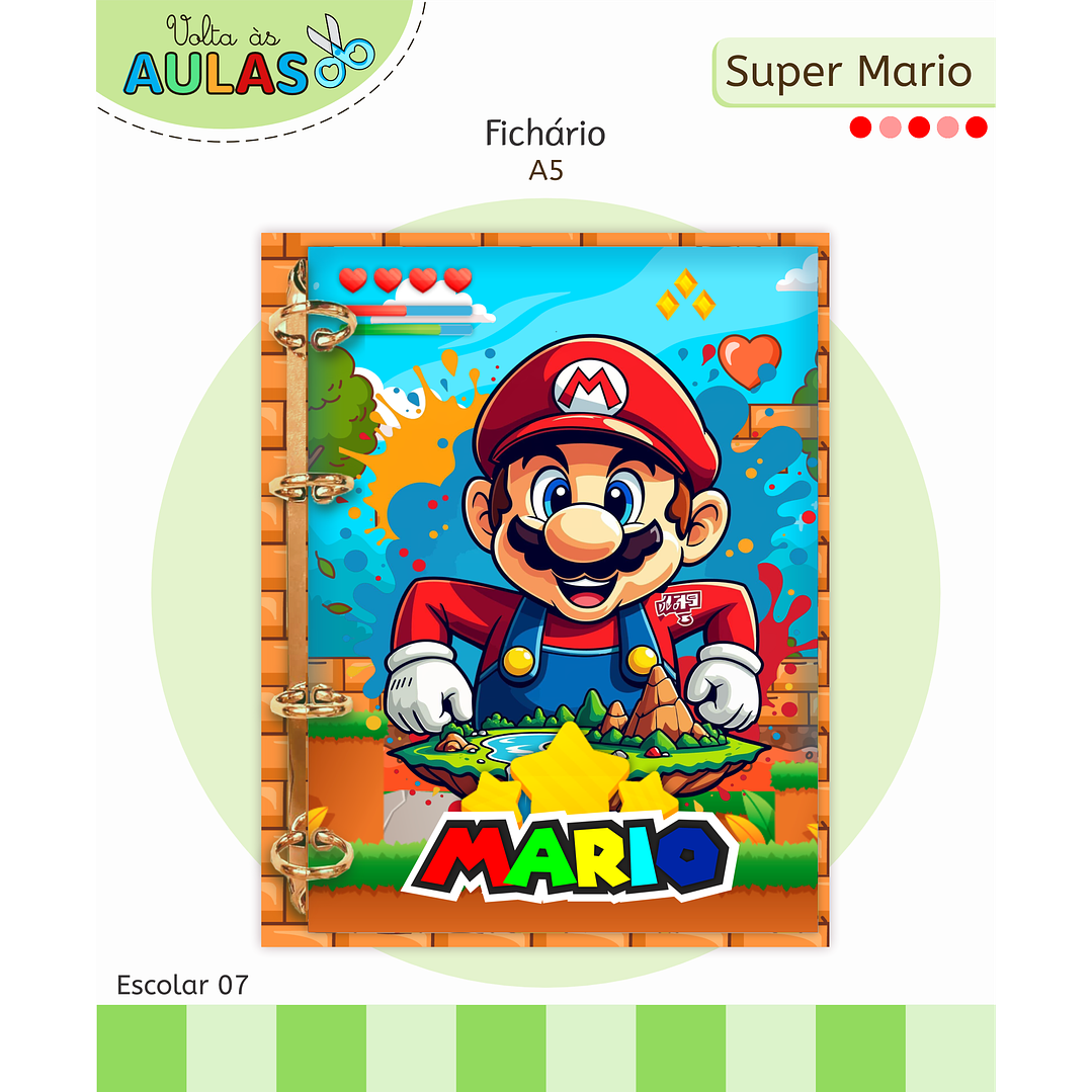 Kit Digital Encadernação Super Mario - Volta às Aulas  11