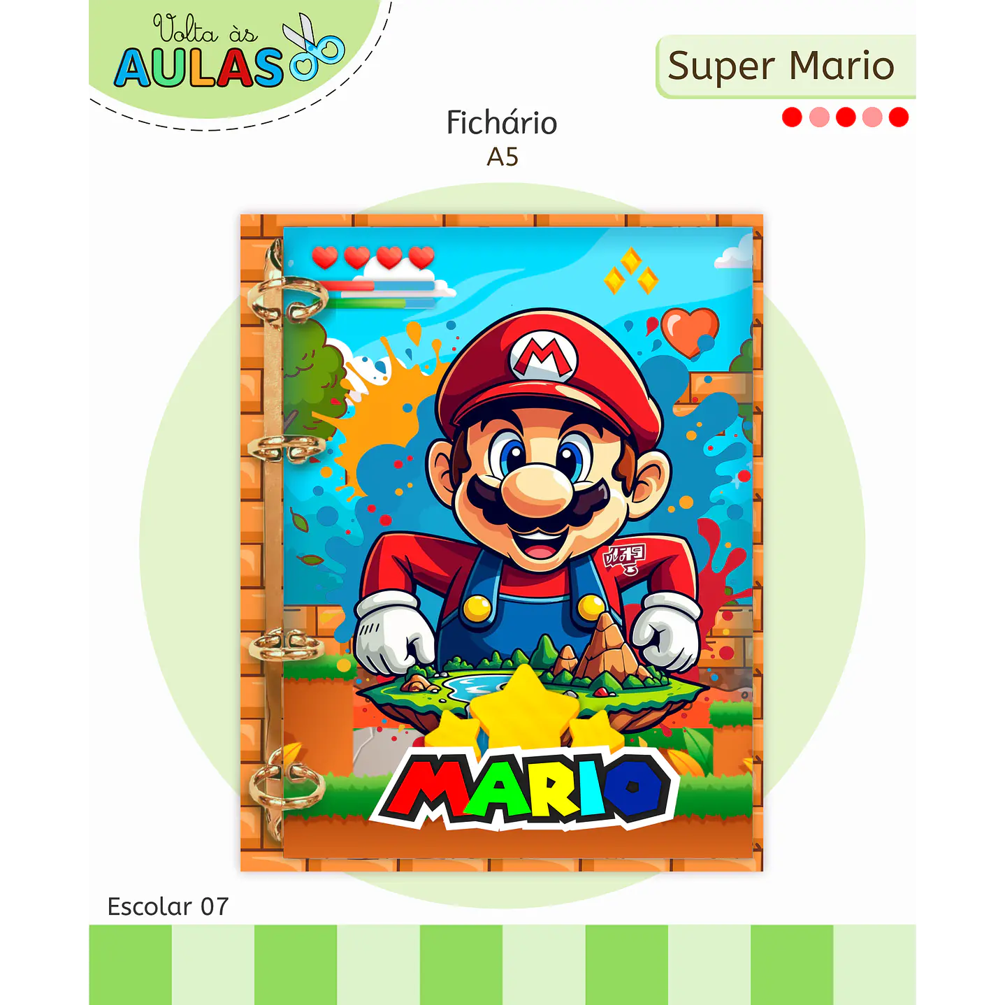 Kit Digital Encadernação Super Mario - Volta às Aulas  11
