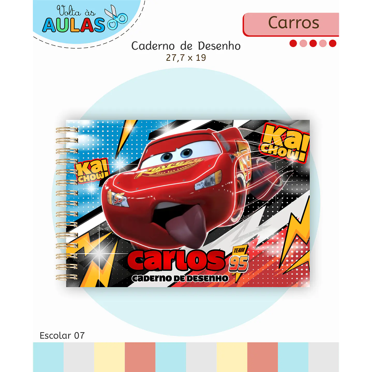 Encadernação Carros e Etiquetas - Volta às Aulas Completo 7