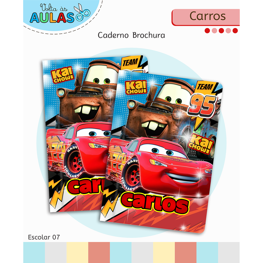 Encadernação Carros e Etiquetas - Volta às Aulas Completo 8