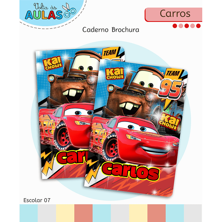 Encadernação Carros e Etiquetas - Volta às Aulas Completo 8