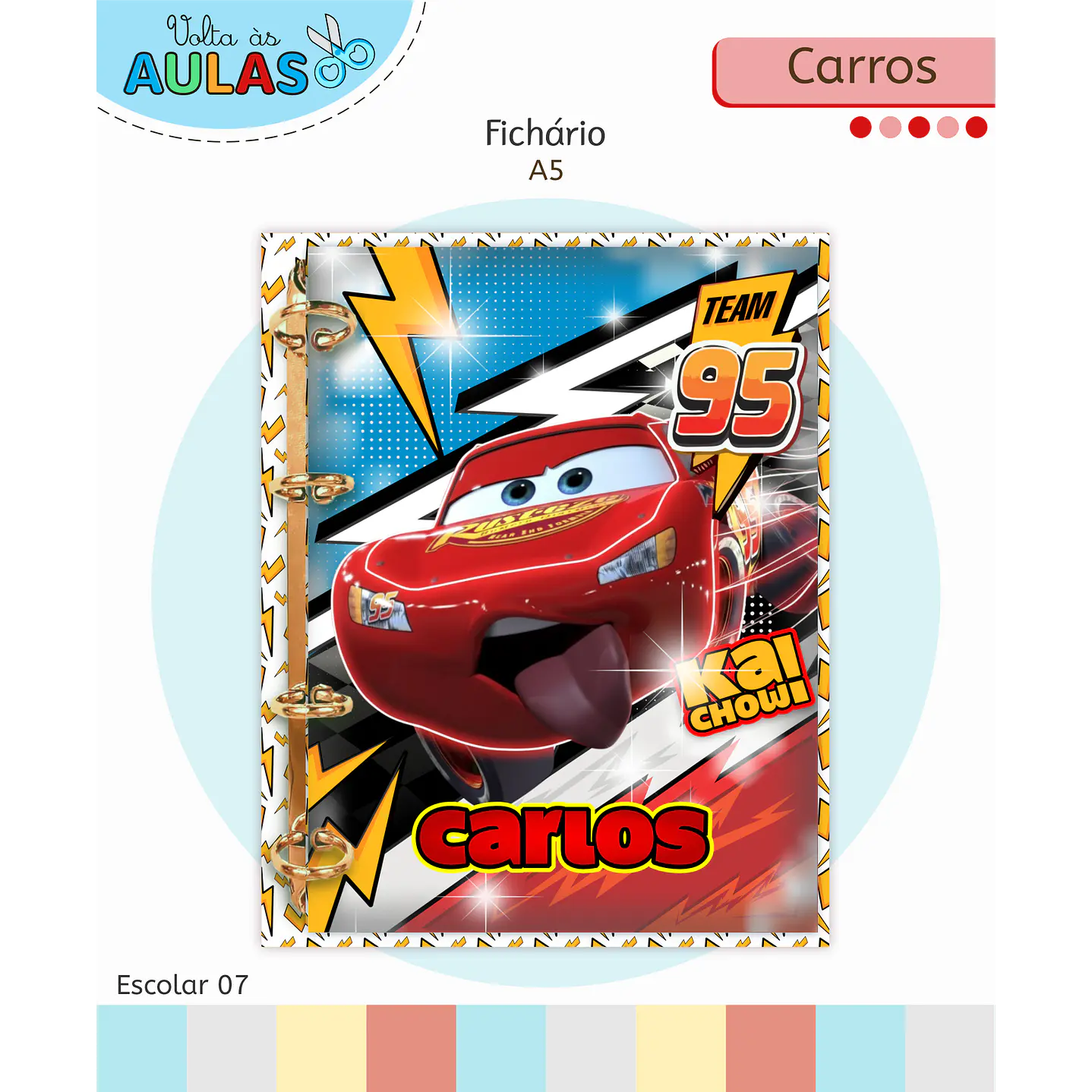 Encadernação Carros e Etiquetas - Volta às Aulas Completo 11