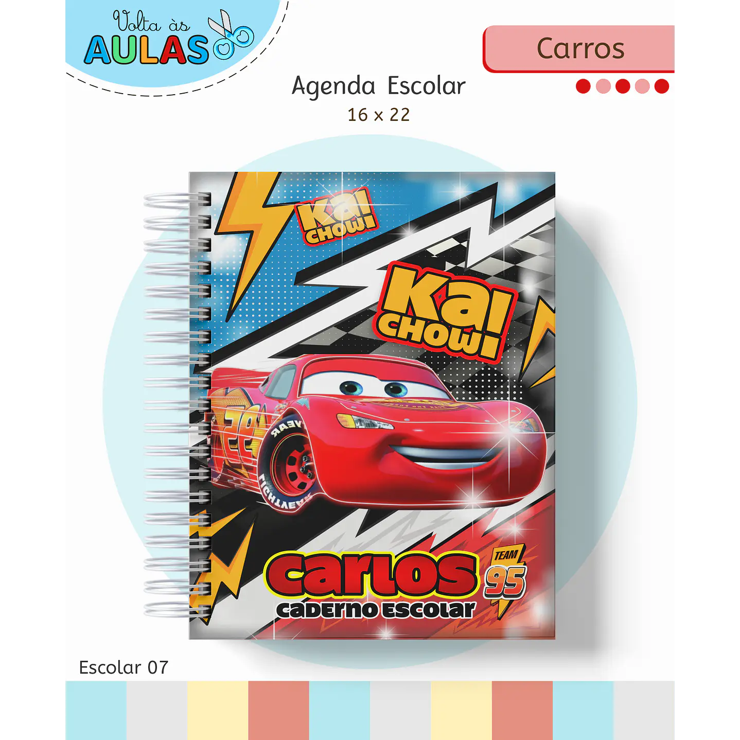 Encadernação Carros e Etiquetas - Volta às Aulas Completo 12