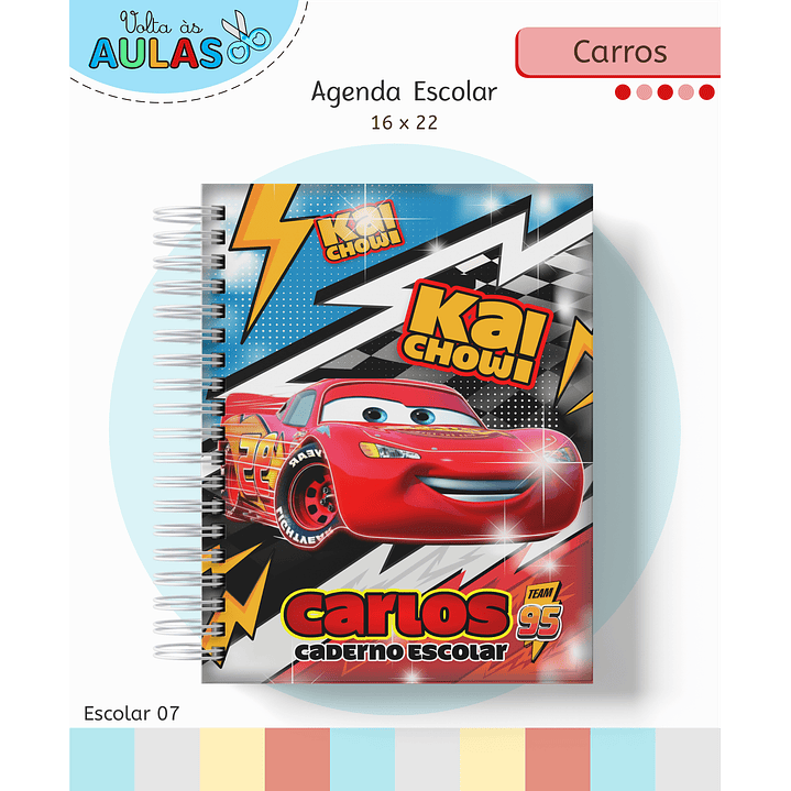 Encadernação Carros e Etiquetas - Volta às Aulas Completo 12