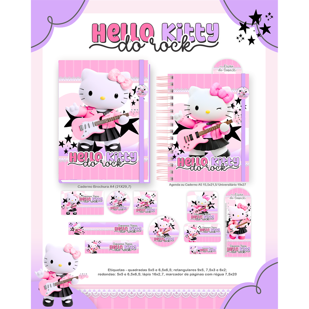 Encadernação Hello Kitty do Rock - Volta às Aulas Completo 3
