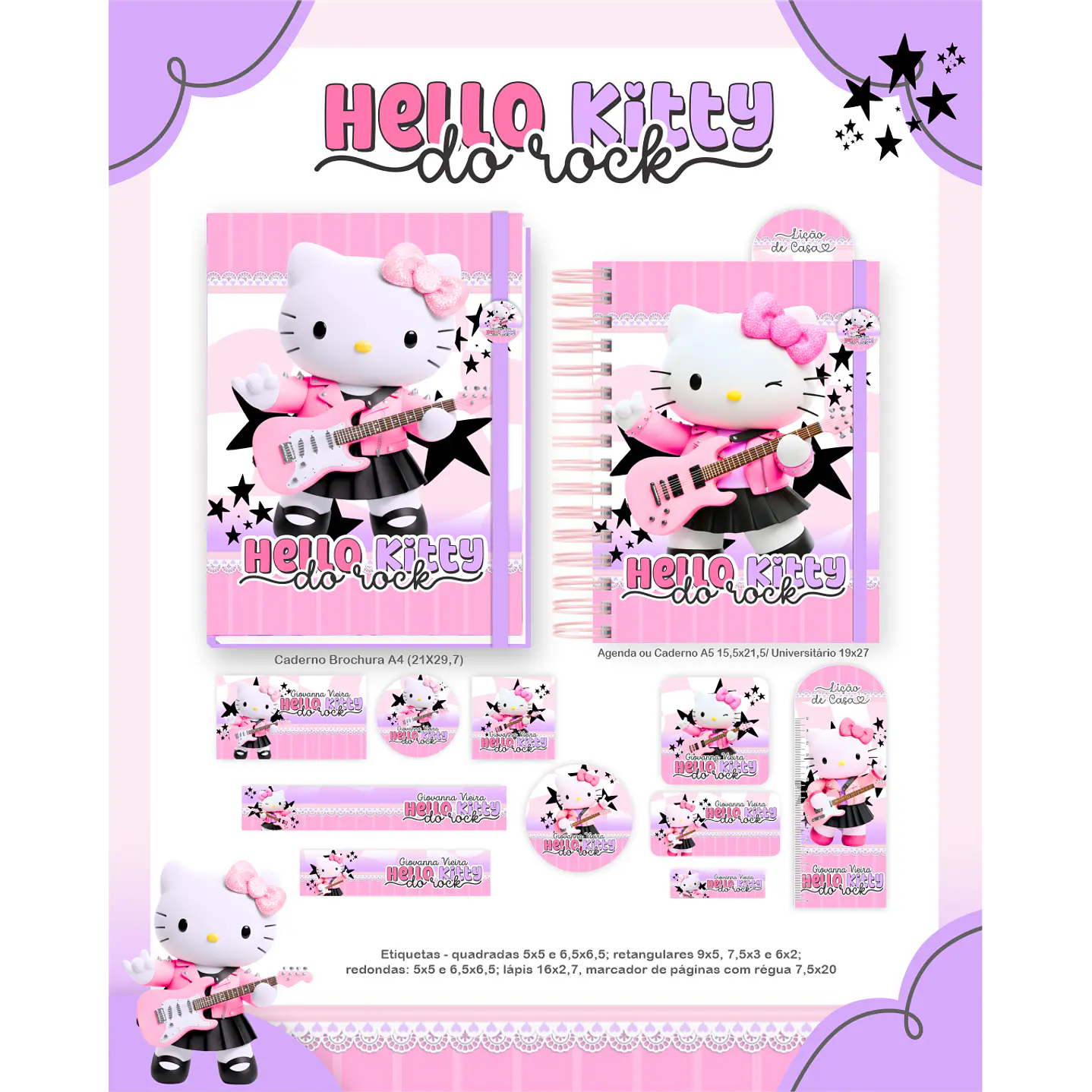 Encadernação Hello Kitty do Rock - Volta às Aulas Completo 3