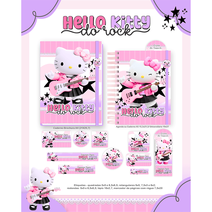 Encadernação Hello Kitty do Rock - Volta às Aulas Completo 3