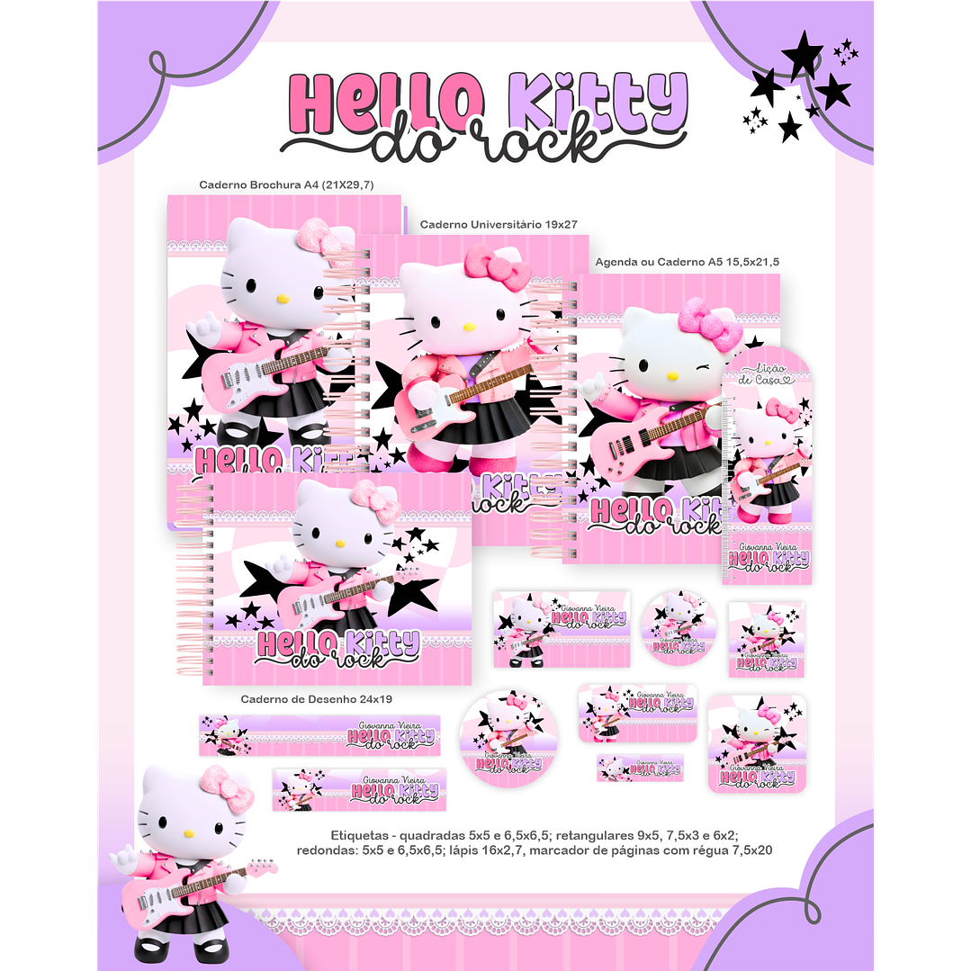 Encadernação Hello Kitty do Rock - Volta às Aulas Completo 1