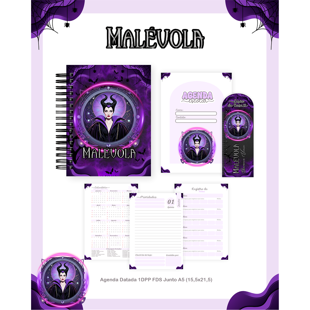 Encadernação Malévola  - Volta às Aulas Completo 2