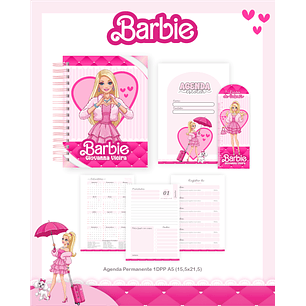 Kit Digital Encadernação Barbie - Volta às Aulas Completo
