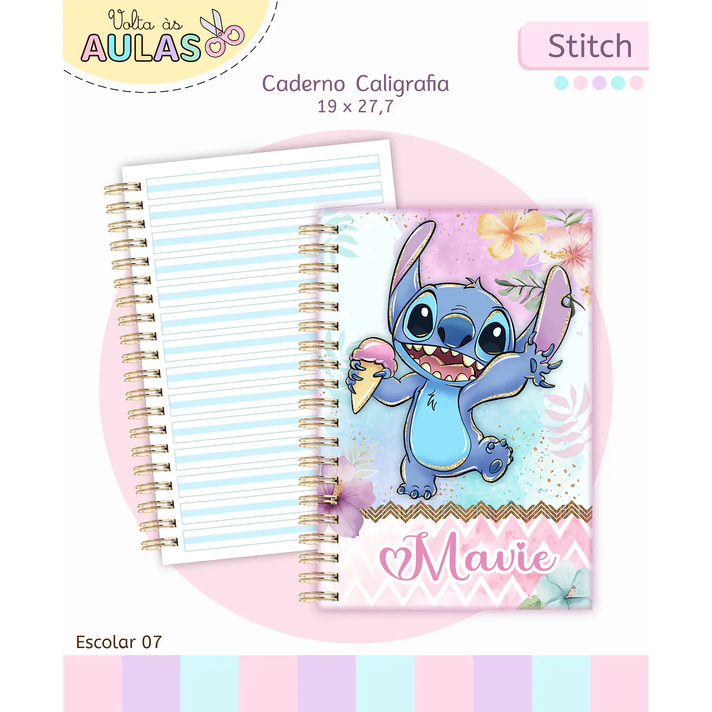 Encadernação Stitch - Volta às Aulas Completo 5