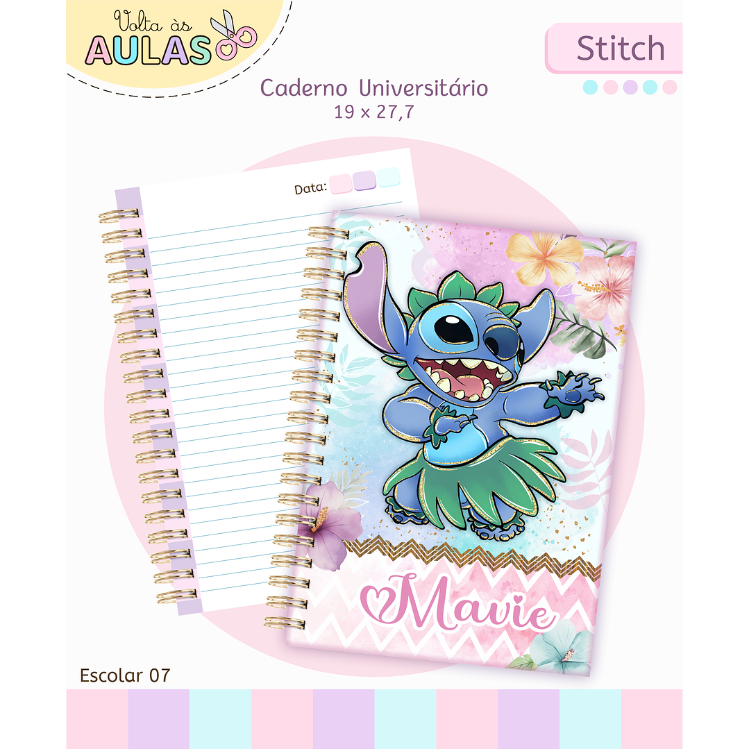 Encadernação Stitch - Volta às Aulas Completo 3