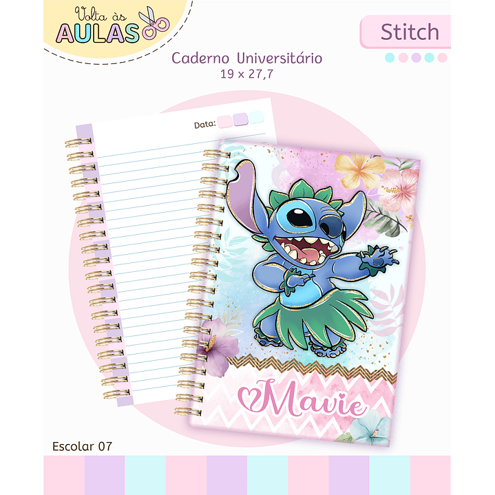 Encadernação Stitch - Volta às Aulas Completo 3