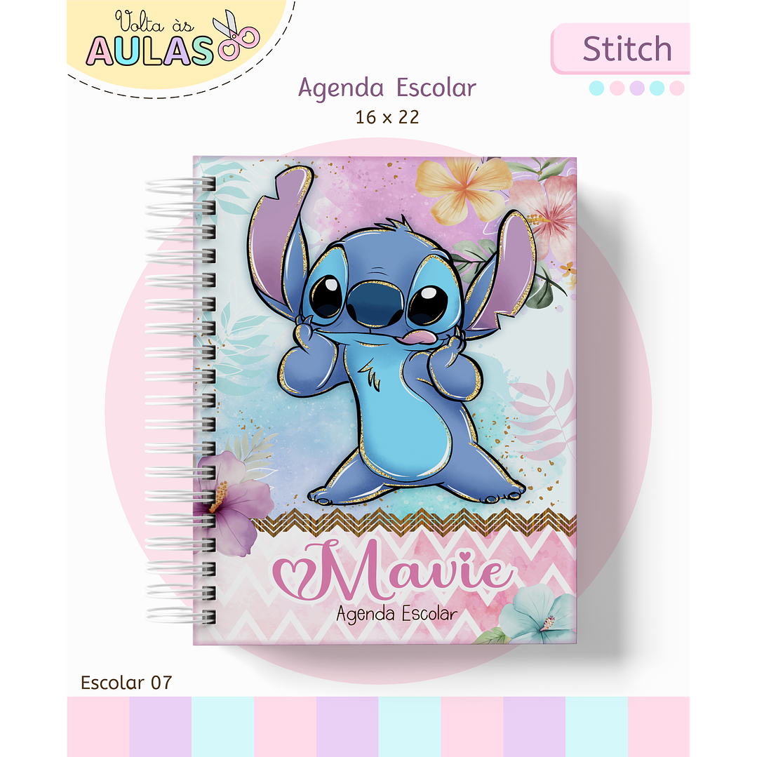 Encadernação Stitch - Volta às Aulas Completo 8