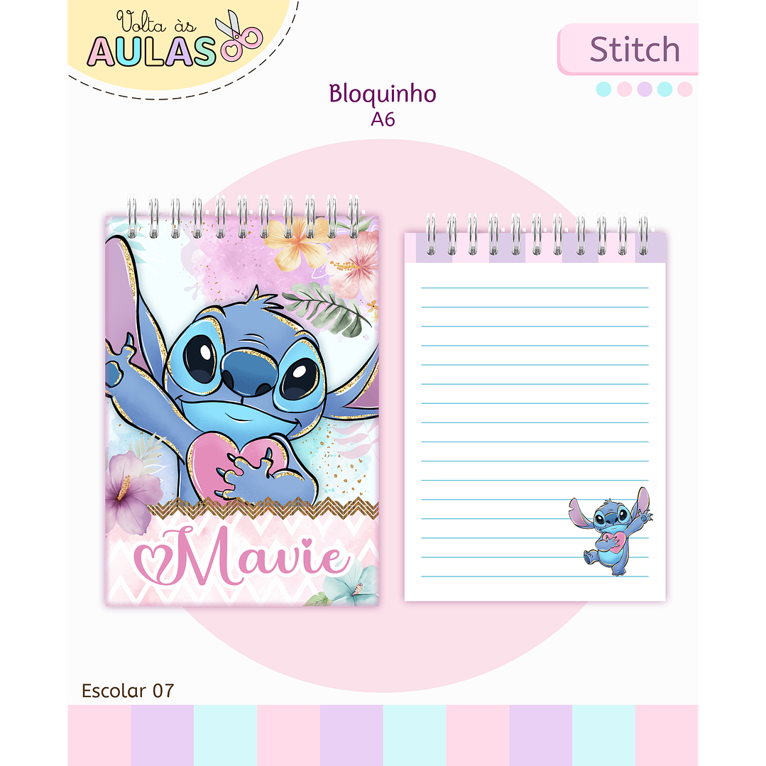 Encadernação Stitch - Volta às Aulas Completo 9