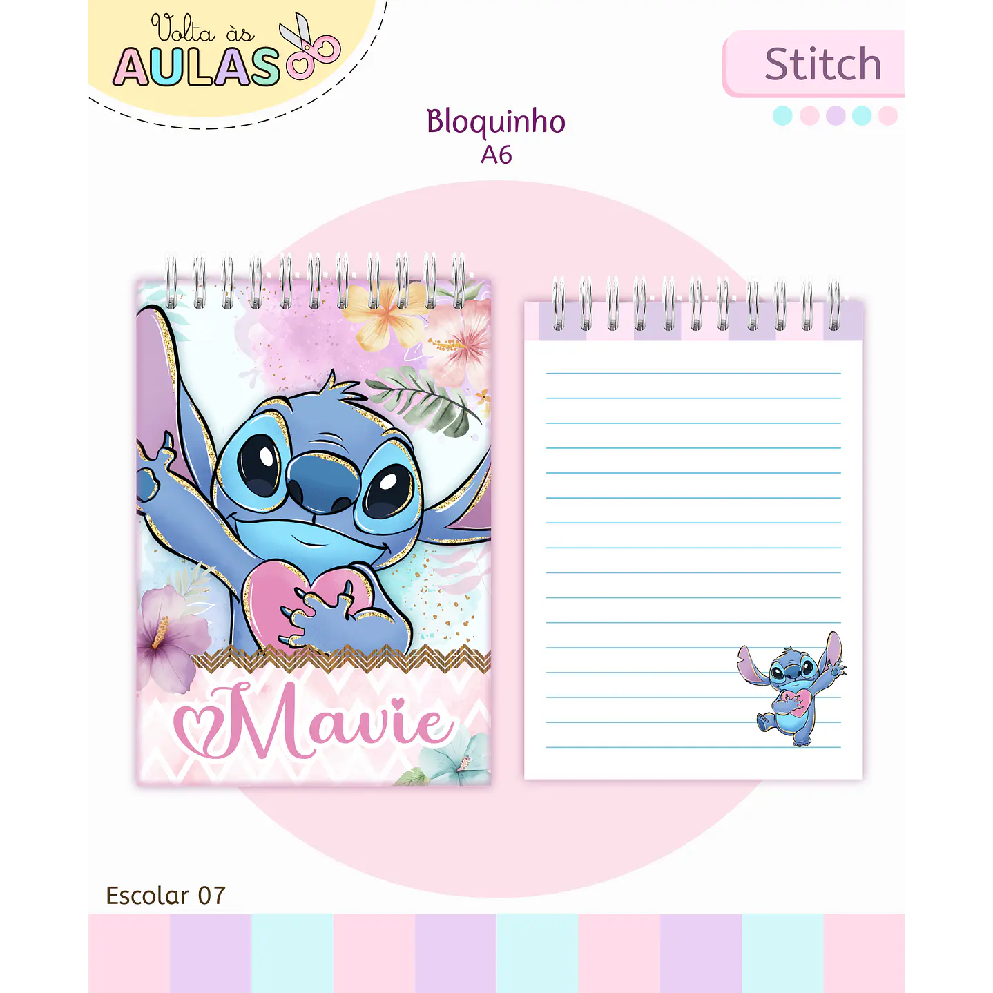 Encadernação Stitch - Volta às Aulas Completo 9
