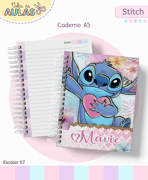Encadernação Stitch - Volta às Aulas Completo