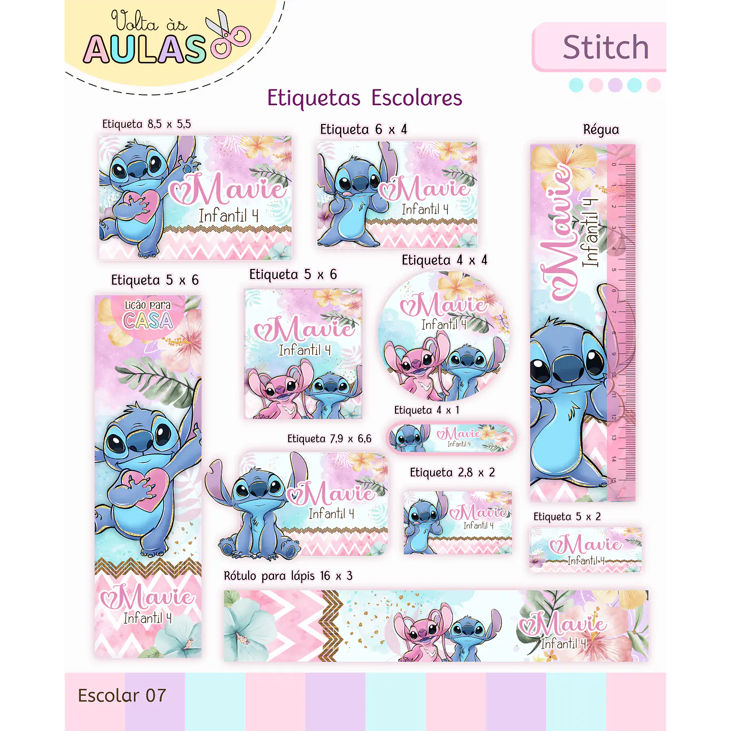 Encadernação Stitch - Volta às Aulas Completo 2