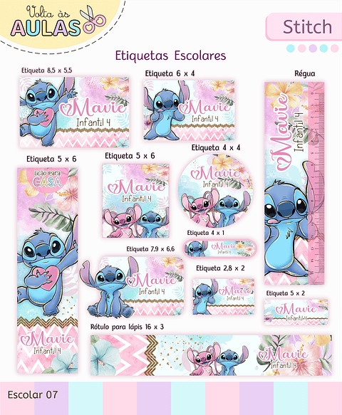 Encadernação Stitch - Volta às Aulas Completo