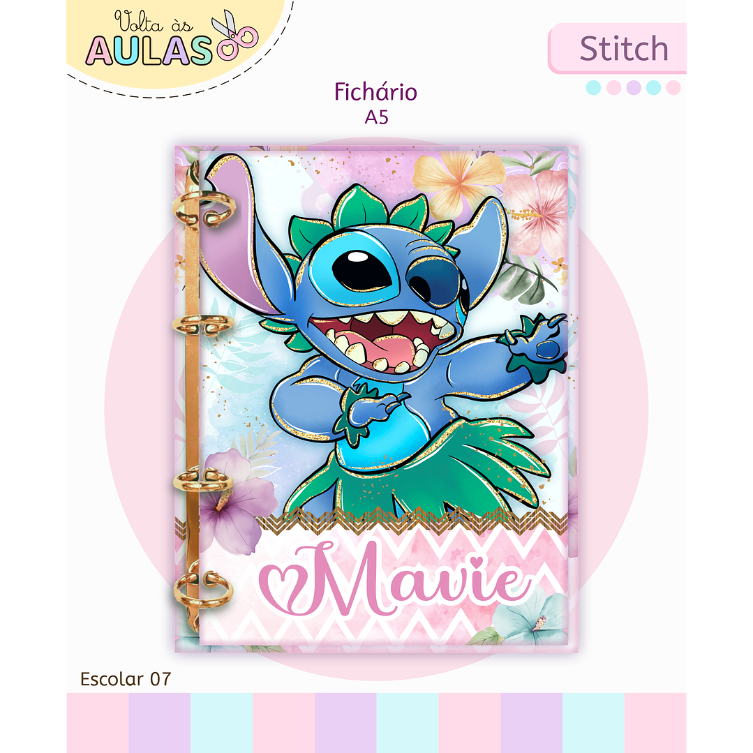 Encadernação Stitch - Volta às Aulas Completo 12