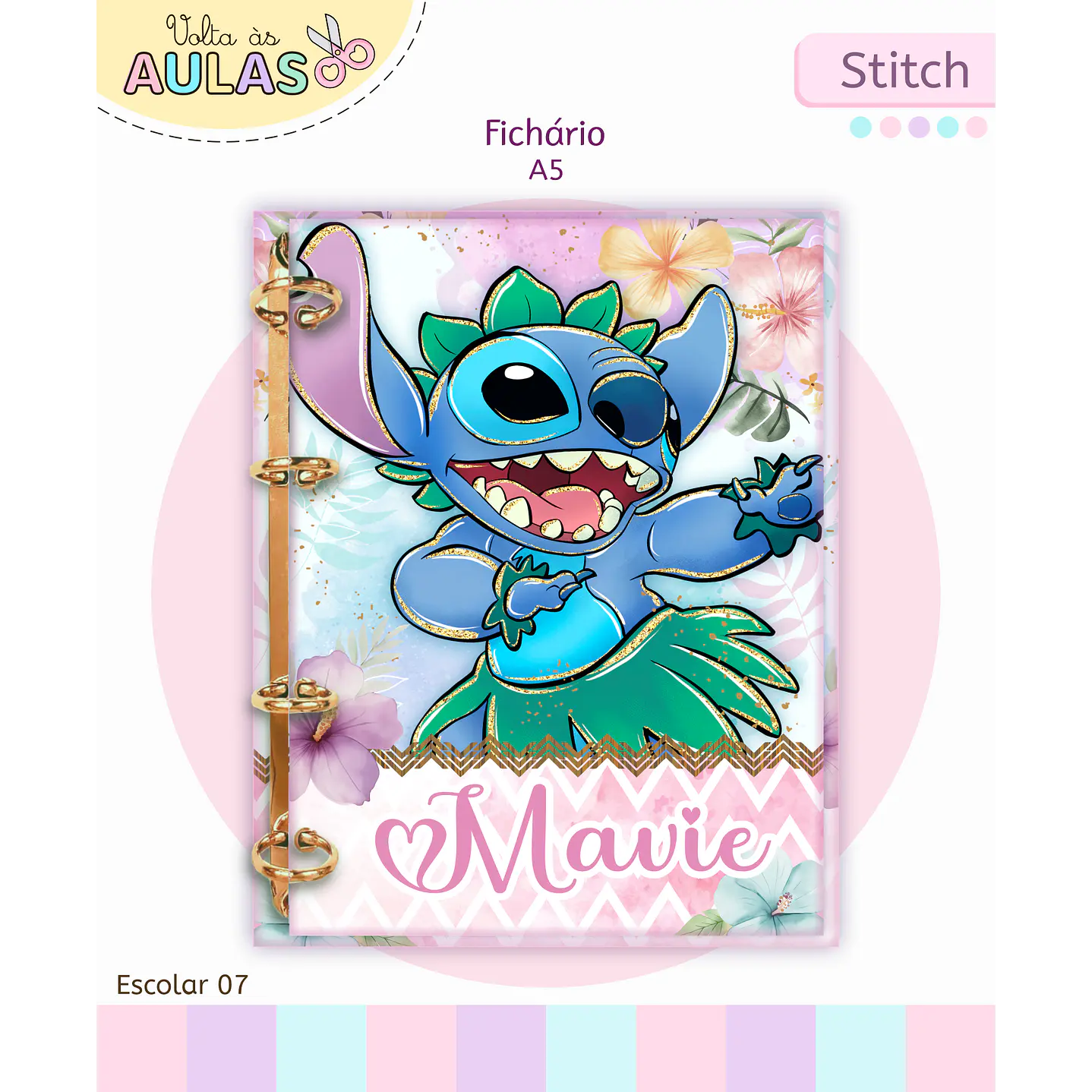 Encadernação Stitch - Volta às Aulas Completo 12