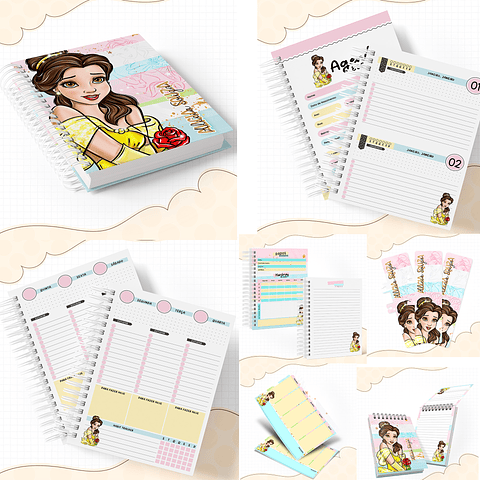 Encadernação e Agenda Permanente Bella  - Volta às aulas