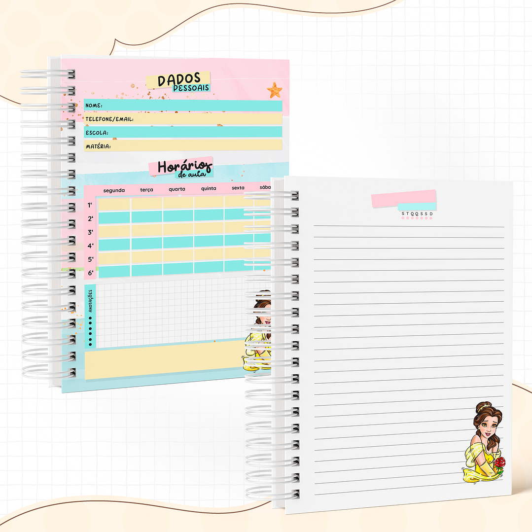 Encadernação e Agenda Permanente Bella  - Volta às aulas 6