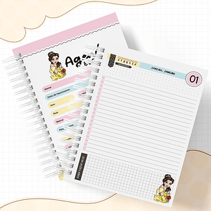 Encadernação e Agenda Permanente Bella  - Volta às aulas