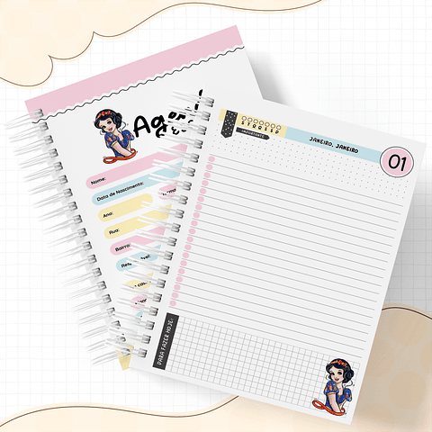 Encadernação Branca de Neve - Volta às aulas