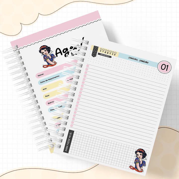 Encadernação Branca de Neve - Volta às aulas 1