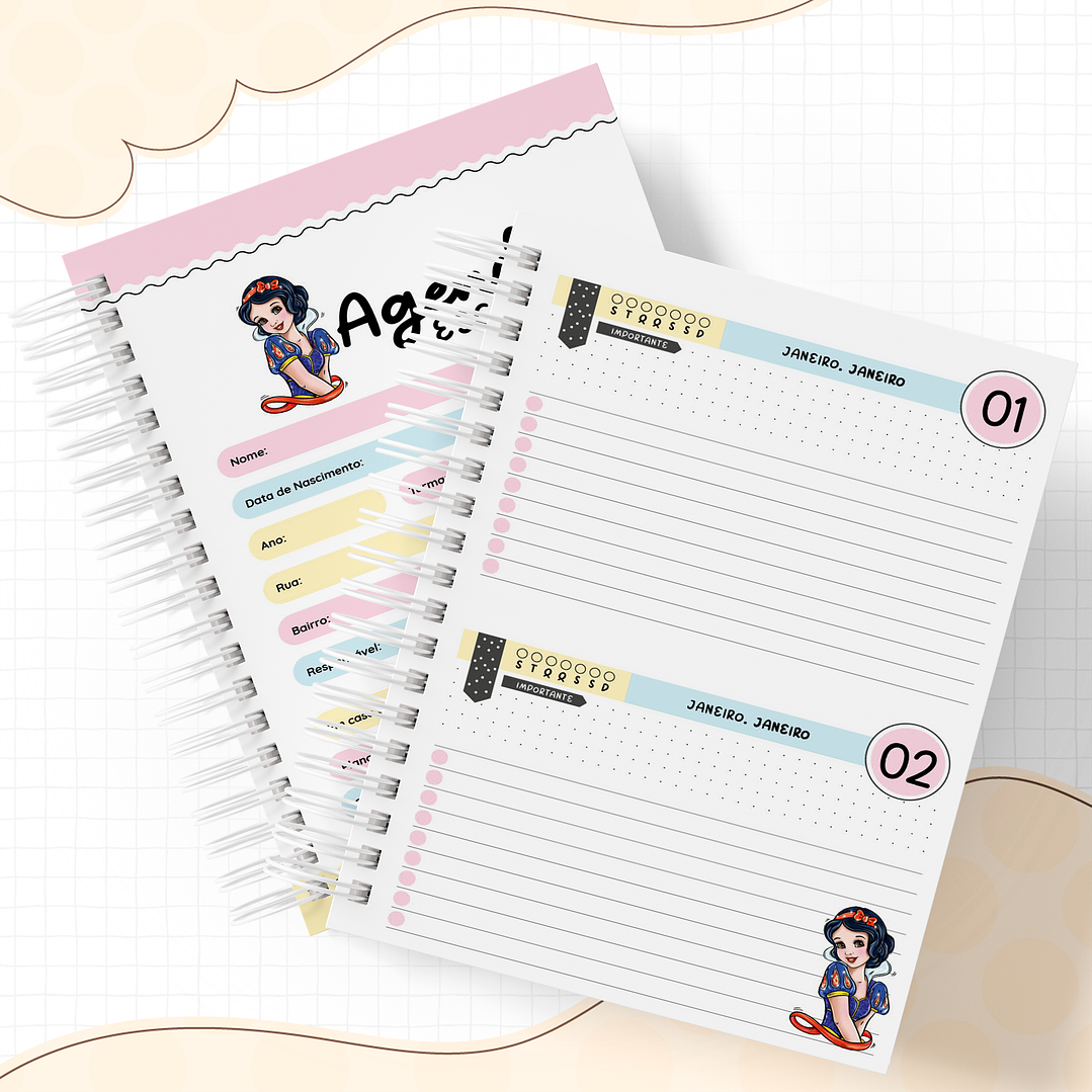 Encadernação Branca de Neve - Volta às aulas 3